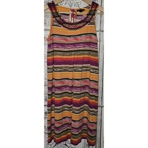 Tommy Hilfiger Women's Multicolor Stripes  Sleeveless Dress  Size Small